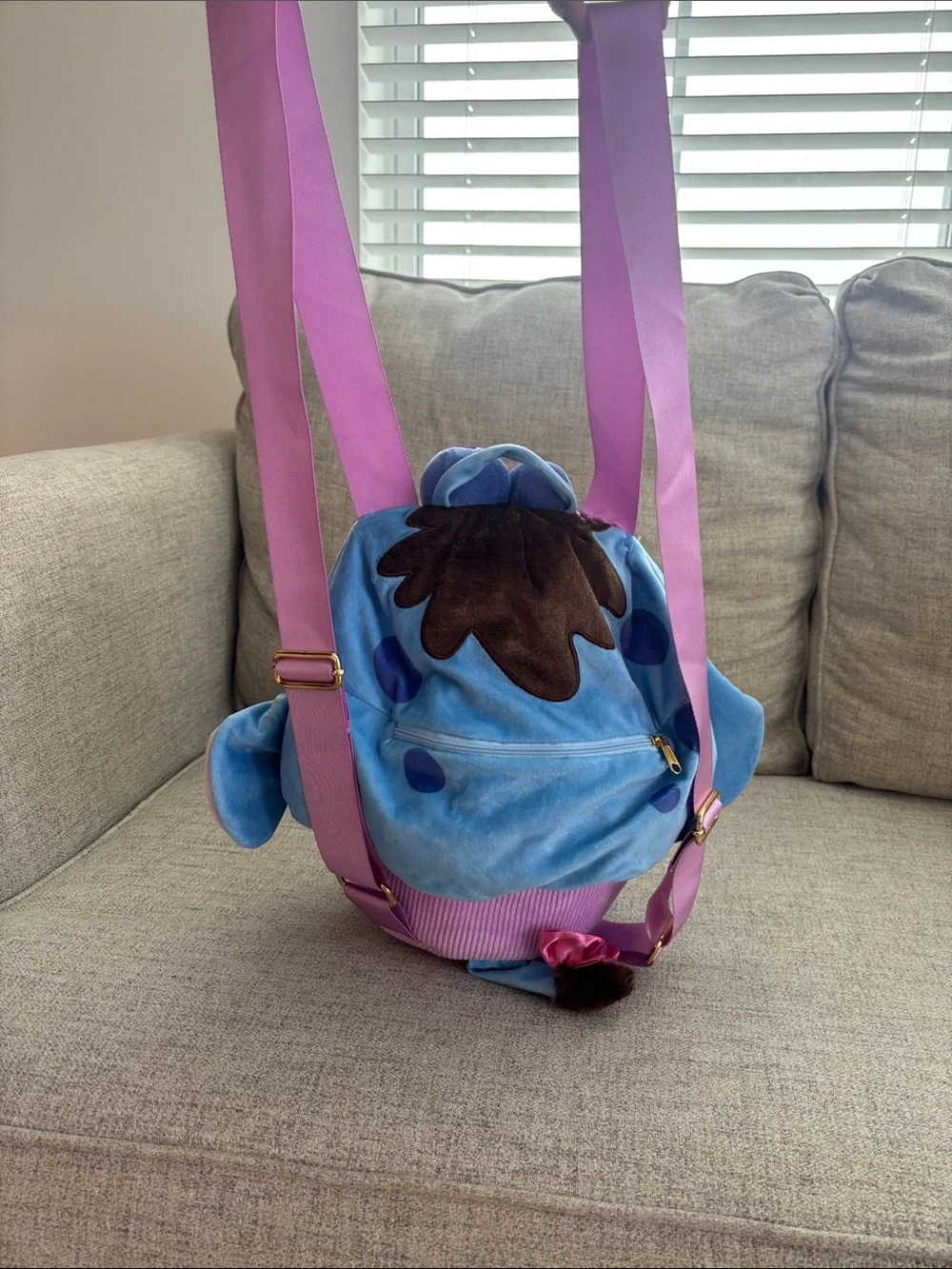 Disney Plush Blue & Purple Cupcake Character Kids Backpack